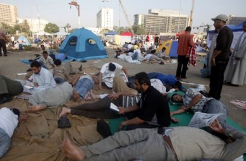 Egyptians stage sit-in in Tahrir Square 370 (photo credit: REUTERS)