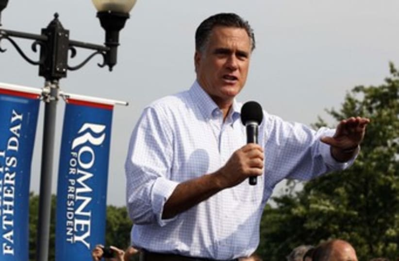 Mitt Romney on the campaign trail 370 (photo credit: REUTERS)