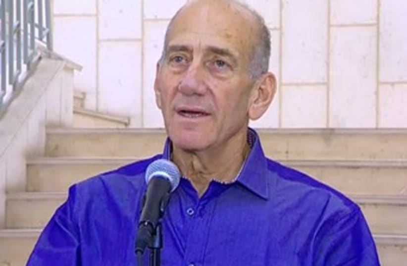 Ehud Olmert speaks following verdict (photo credit: Screenshot)