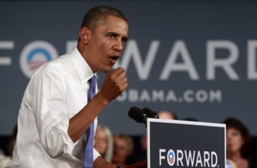US President Barack Obama 370 (R) (photo credit: Kevin Lamarque / Reuters)