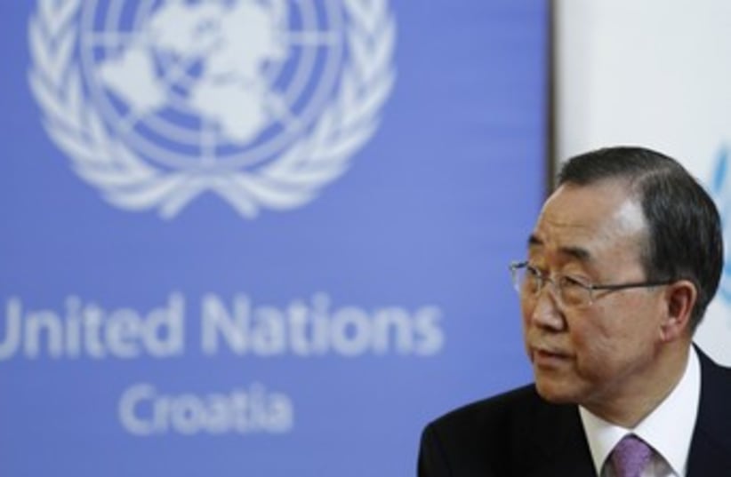 UN Secretary-General Ban Ki-moon in Croatia 370 (R) (photo credit: Antonio Bronic / Reuters)