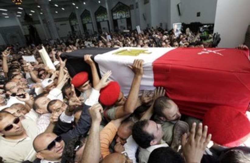 Omar Suleiman's funeral in Cairo 370 (photo credit: Reuters)