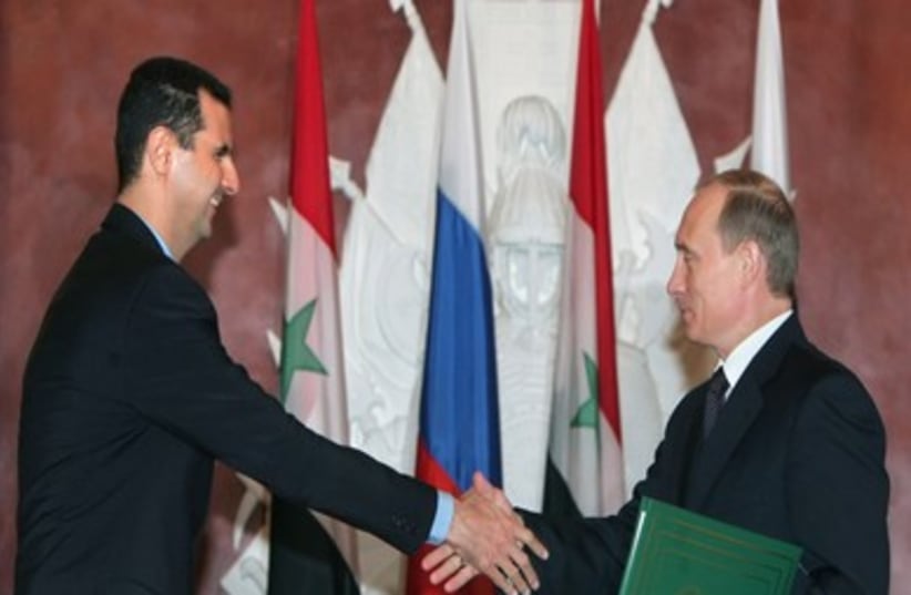 Putin and Assad (R370) (photo credit: REUTERS)