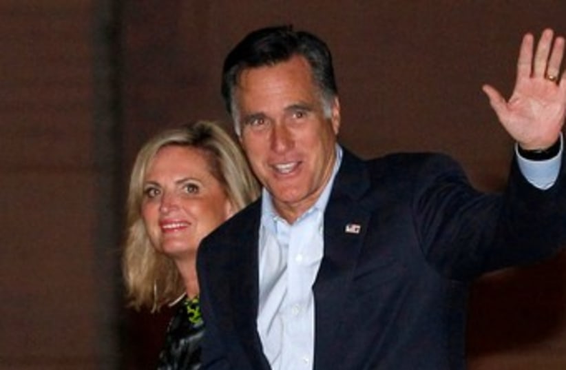 Mitt and Ann Romney arrive in Tel Aviv 370 (R) (photo credit: Reuters/Jason Reed)