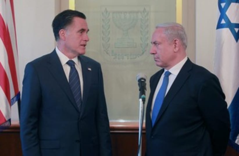 Netanyahu Romney (photo credit: Marc Israel Sellem/The Jerusalem Post)