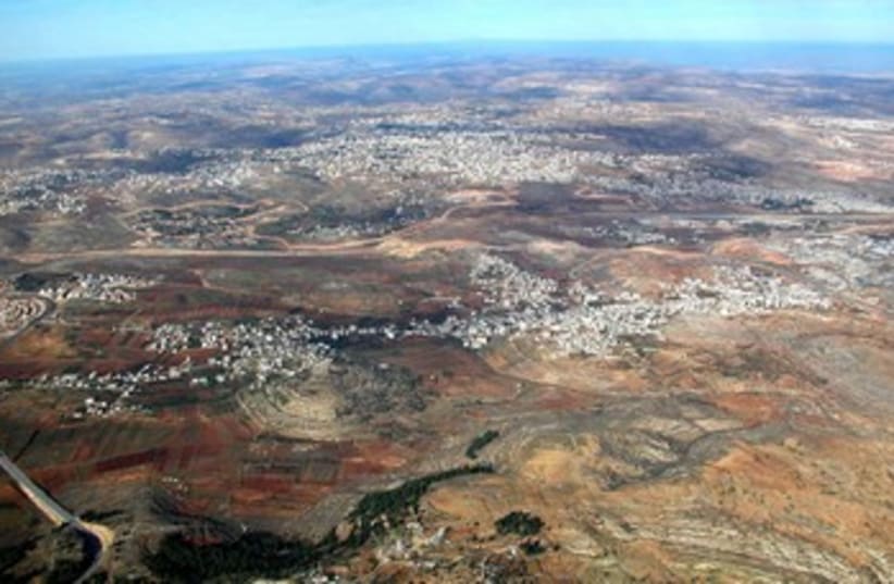Aerial from south of Central Benjamin Plateau  (photo credit: BiblePlaces.com)