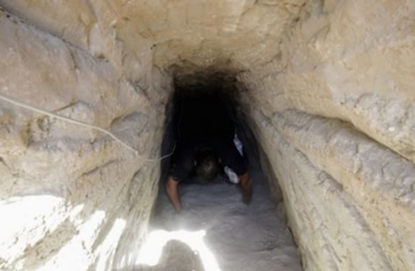 Gaza tunnel (photo credit:  	 REUTERS/Mohamed Abd El Ghany)