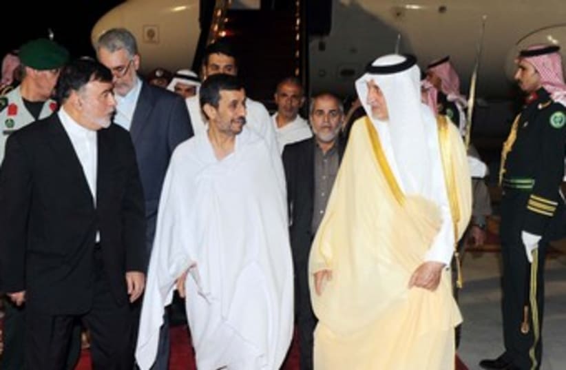 Ahmadinejad and Saudi Prince (R370) (photo credit: REUTERS/Handout .)