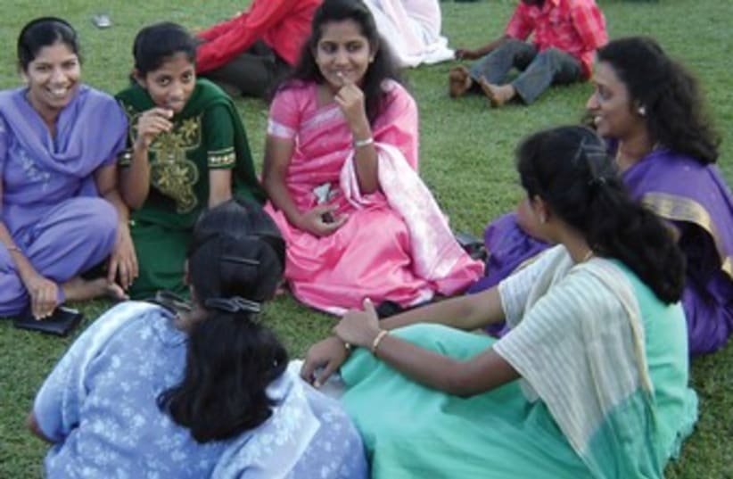 Women at a park in Mumbai 370 (photo credit: Seth J. Frantzman)