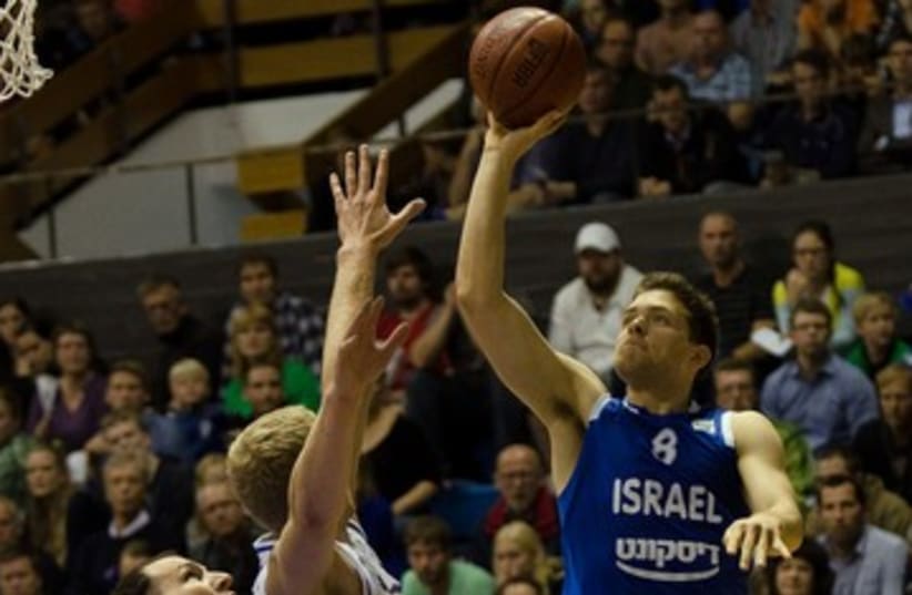 GUARD GAL MEKEL in game against Serbia 370 (photo credit: Israel Basketball Association)
