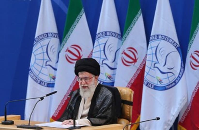 Iranian Supreme Leader Ali Khamenei at NAM 390 (photo credit: REUTERS)