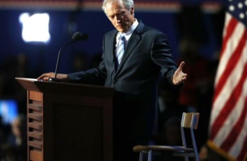Clint Eastwood addresses empty chair "Obama" 370 (photo credit: REUTERS)