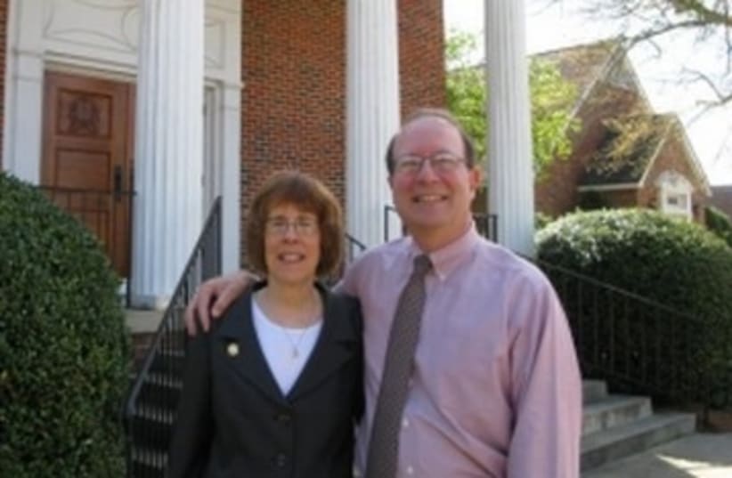 Rabbi Lynne Goldsmith and husband Rob. (photo credit: JTA)