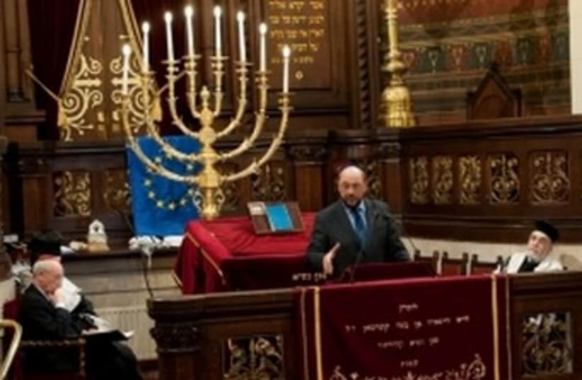 Martin Schulz at the Great Synagogue of Europe, Brussels 370 (photo credit: Courtesy European Parliament)