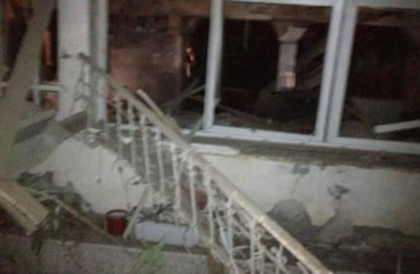 Netivot home damaged by Gazan Grad rocket 370 (photo credit: Courtesy IDF)