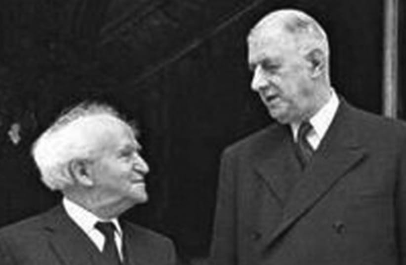 David Ben Gurion and Charles De Gaulle (photo credit: Jerusalem Post Archive)
