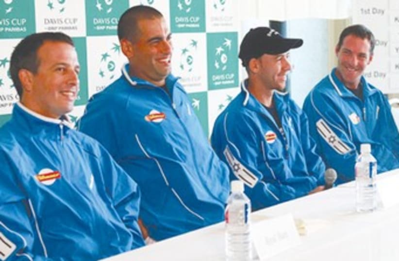 Israel's Davis Cup team 370 (photo credit: Sato Hiroshi)