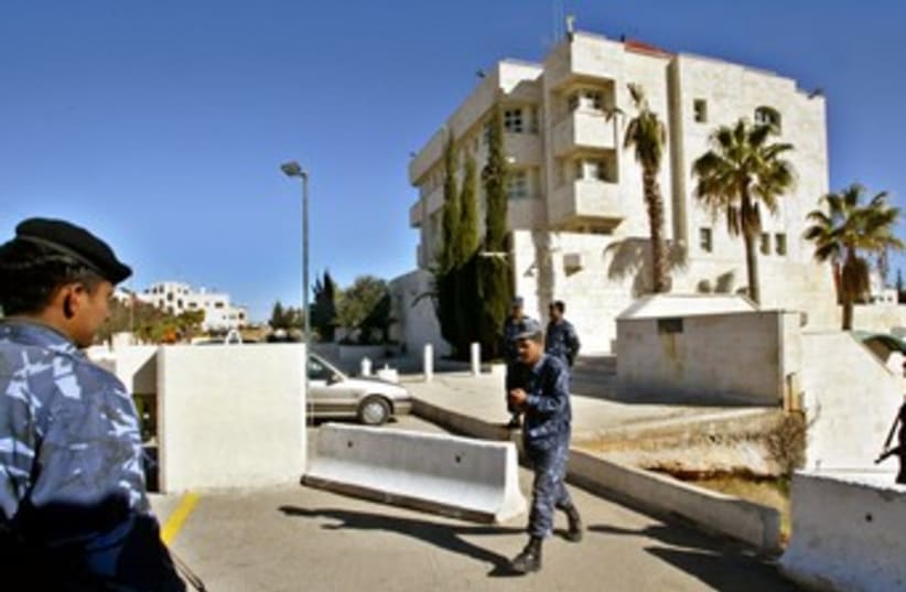 JORDANIAN POLICE GUARD ISRAEL'S EMBASSY IN AMMAN 370 (photo credit: REUTERS/Gil Cohen Magen)