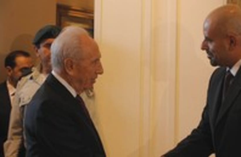 Peres and Jordan ambassador Obeidat 300 (photo credit: GPO)