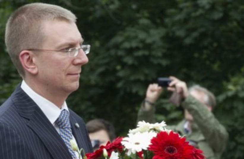 Latvian Foreign Minister Edgar Rinkevics 370 (R) (photo credit: Reuters / pool)