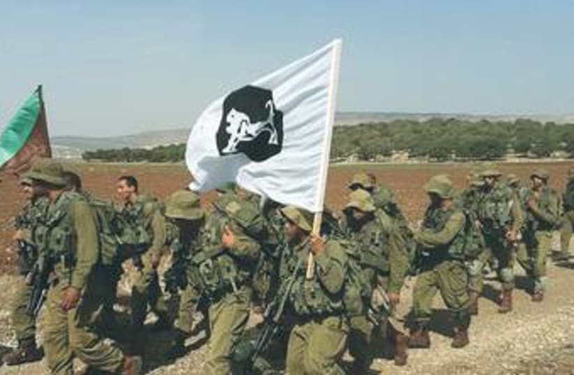 Beduin trackers march during training 370 (R) (photo credit: IDF Spokesman's Office)