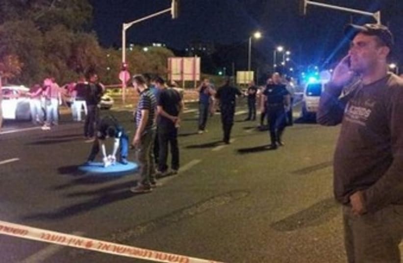 Scene of the Holon shooting 370 (photo credit: Israel Police)