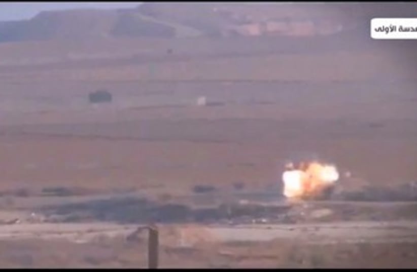 IDF jeep explosion video screenshot 370 (photo credit: YouTube screenshot)