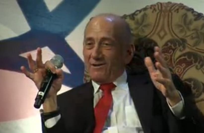 Olmert speaks at Saban Forum in Washington 370 (photo credit: Screenshot Brookings Institute )