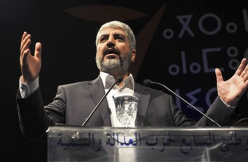 Hamas leader Khaled Mashaal 370 (R) (photo credit: Reuters / Stringer)
