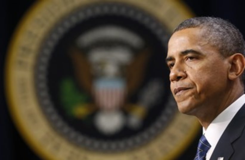 US President Barack Obama 370 (R) (photo credit: Kevin Lamarque / Reuters)