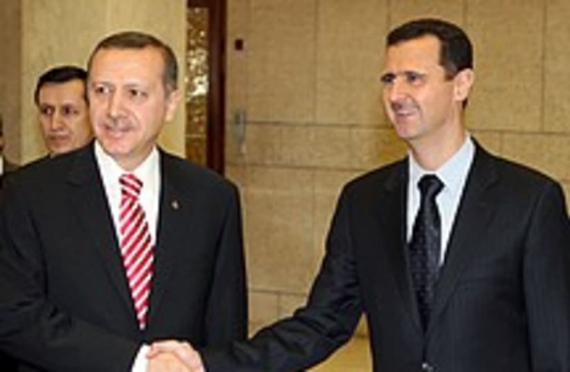 Syria's Bashar Assad meets Turkey's Recep Tayyip Erdogan in a file photo from 2008. (photo credit: AP)