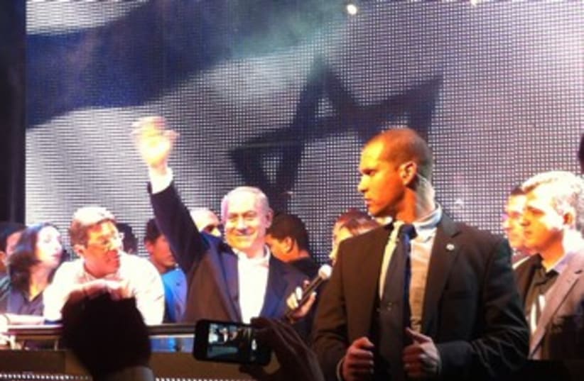 Prime Minister Binyamin Netanyahu parties in Tel Aviv 370 (photo credit: LAHAV HARKOV)