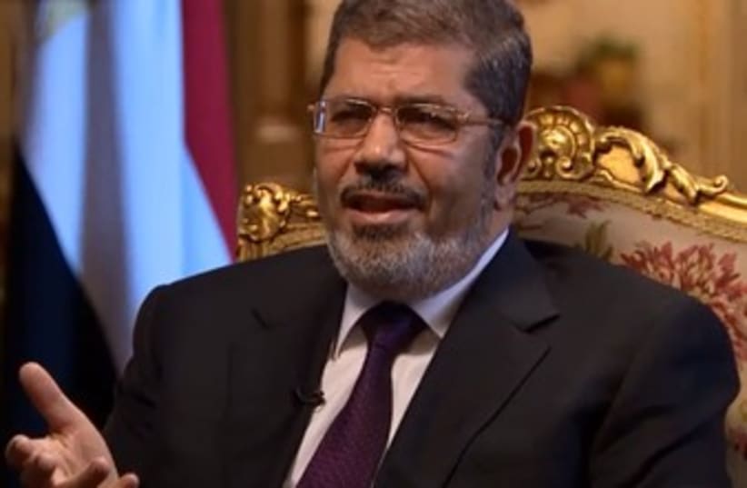 Egyptian President Mohamad Morsi in CNN interview 370 (photo credit: Screenshot)