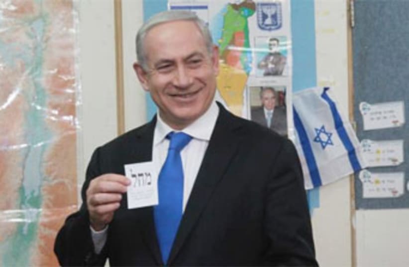 Netanyahu vote 22113 reu370 (photo credit: Reuters)