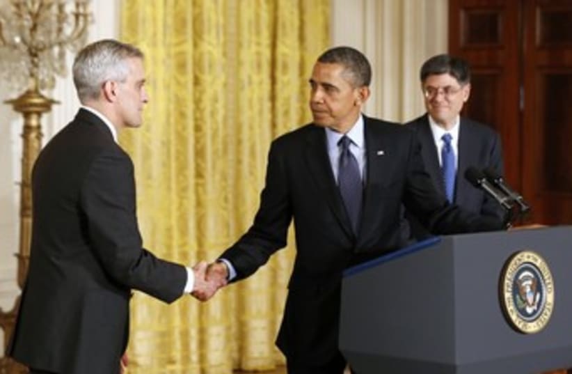 Obama introduces new chief of staff Denis McDonough 370 (photo credit: REUTERS)