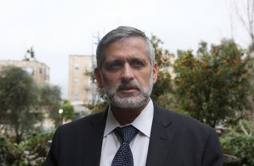 Eli Yishai at the President's residence 370 (photo credit: Marc Israel Sellem/The Jerusalem Post)