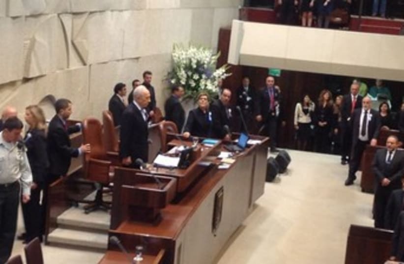 President Peres at 19th Knesset opening ceremony 370 (photo credit: LAHAV HARKOV)
