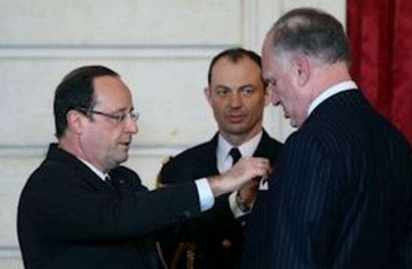 Hollande and Lauder (photo credit: Courtesy WJC)
