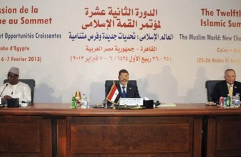 Morsi at Organization of Islamic Cooperation conference 370 (photo credit: REUTERS)