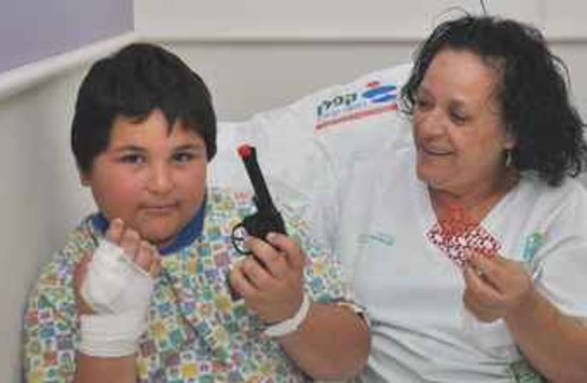 Boy treated at hospital (photo credit: Kaplan Medical Center)