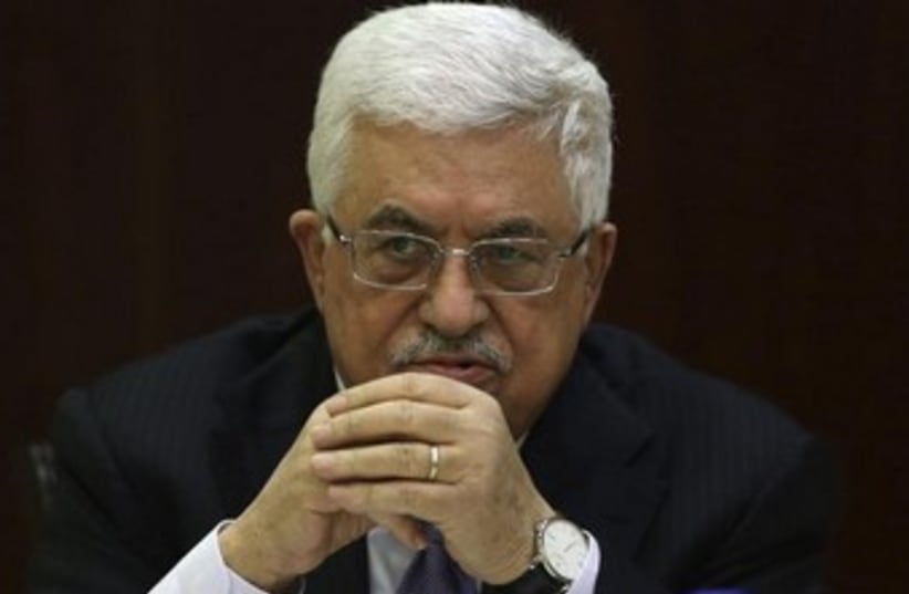Abbas at PLO meeting in West Bank 370 (photo credit: REUTERS/Mohamad Torokma)