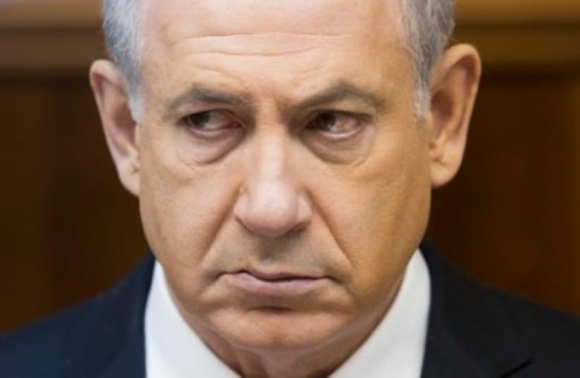 Prime Minister Binyamin Netanyahu at cabinet meeting 370 (photo credit: Pool/ Yonatan Zinadel)