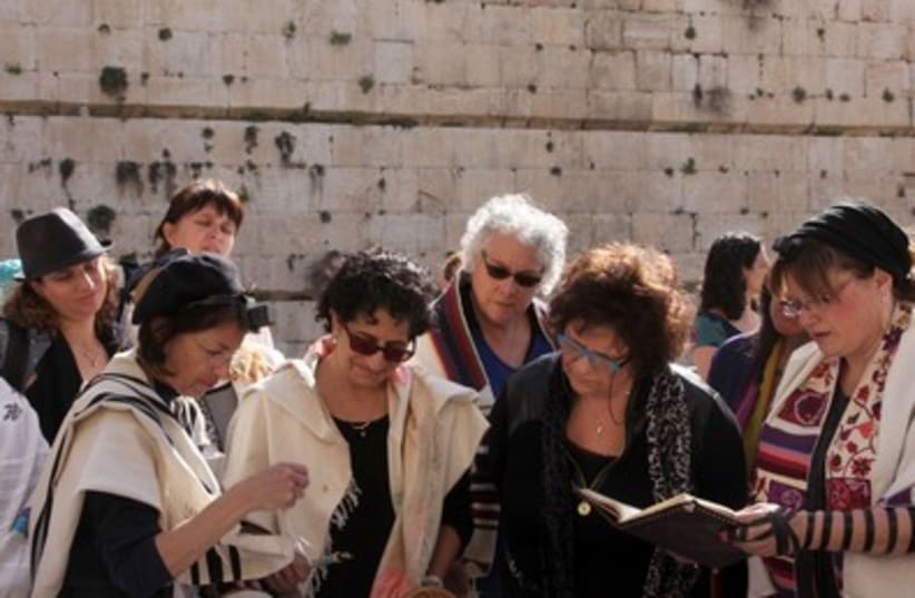 Women Torah scroll 2 Western Wall  395 (photo credit: Marc Israel Sellem)