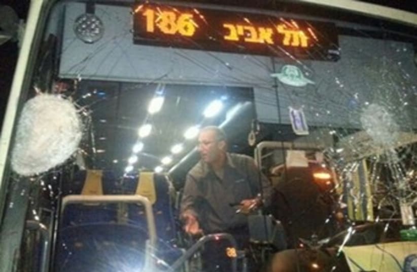 Bus stoned 370 (photo credit: Channel 10)