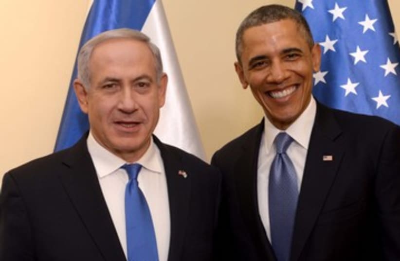 Obama and Netanyahu pose together 390 (photo credit: Avi Ohayon/GPO)