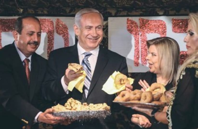 Netanyahu at Mimouna (photo credit: Avishag Shar Yashuv)