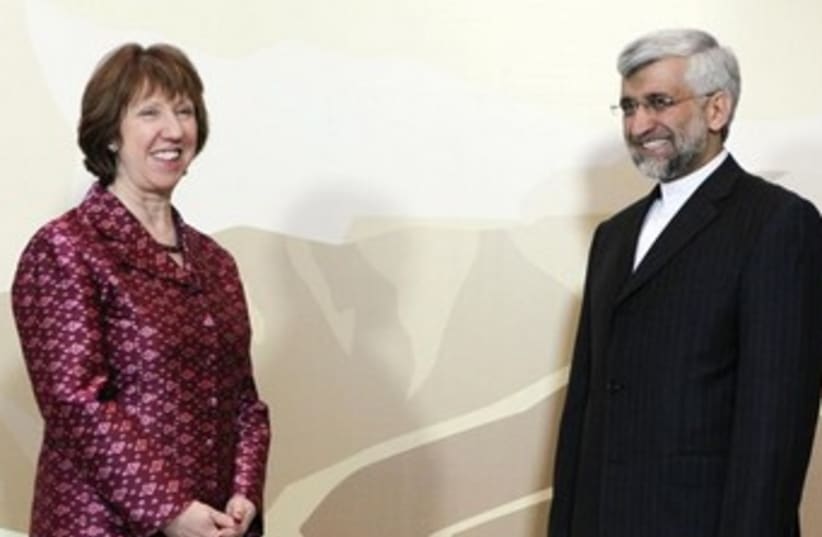Saeed Jalili and Catherine Ashton 370 (photo credit: REUTERS/Shamil Zhumatov)