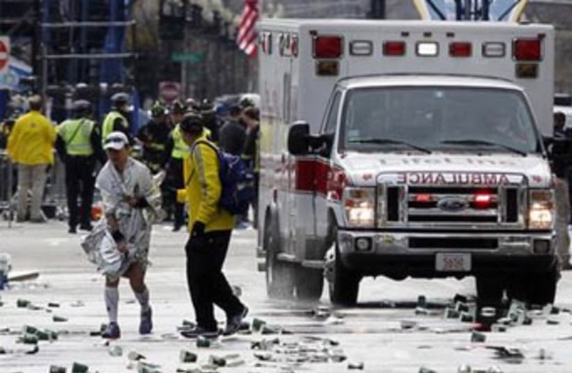 Boston explosion ambulance 15.4.13 370 (photo credit: Reuters)