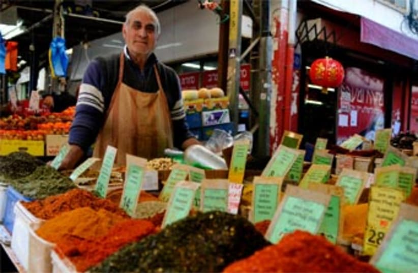 Carmel market spice vendor (photo credit: Hadas Parush)