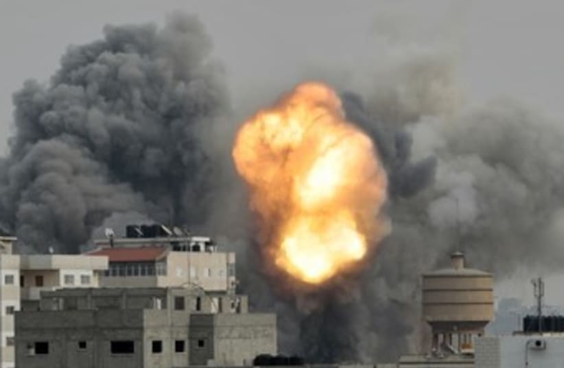 IAF strike in Gaza during Operation Pillar of Defense 370 (photo credit: REUTERS/Ahmed Jadallah)